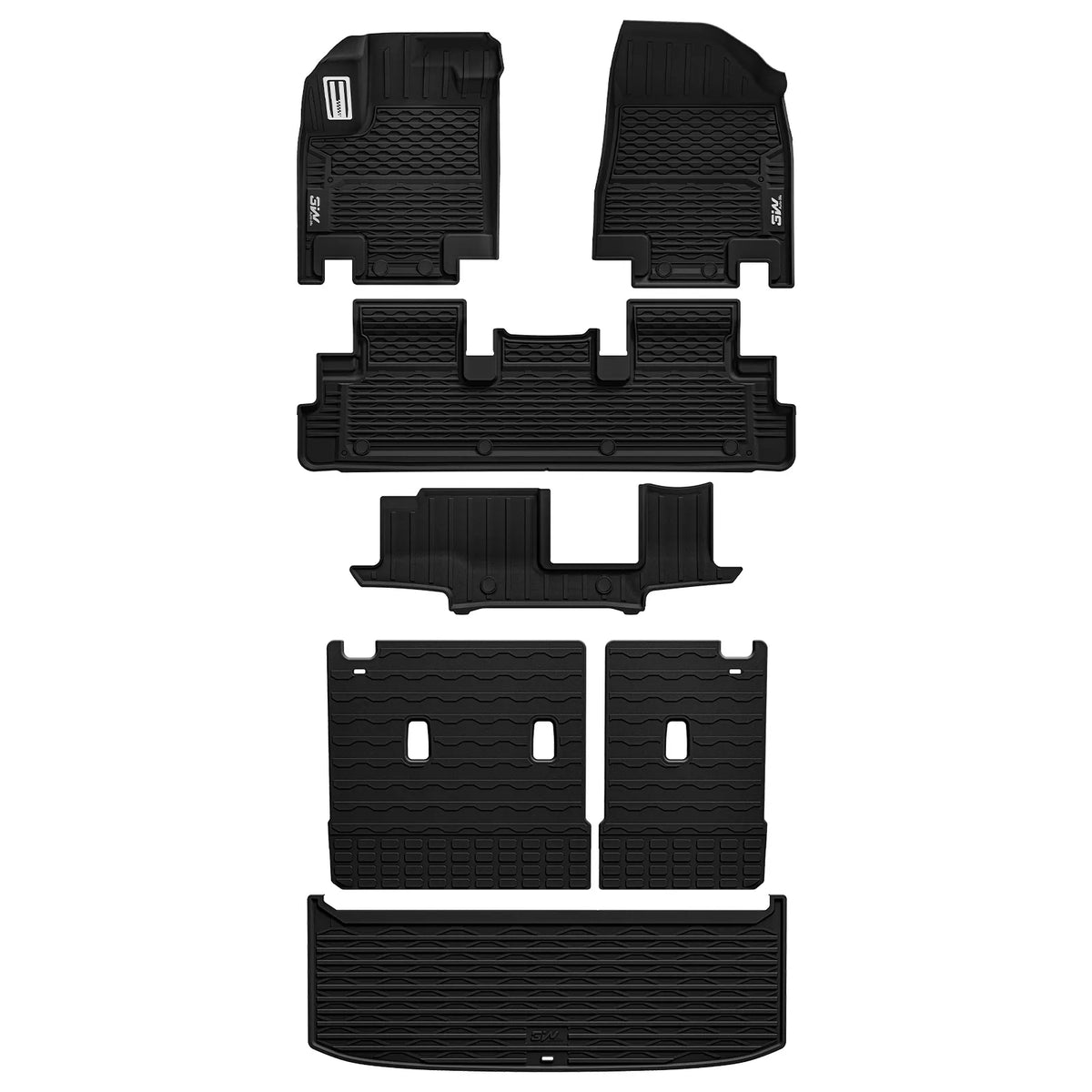 3W Floor Mats for Nissan Pathfinder 8 Seat 2022-2025  All-Weather Protection Custom Fit Car Floor Mats