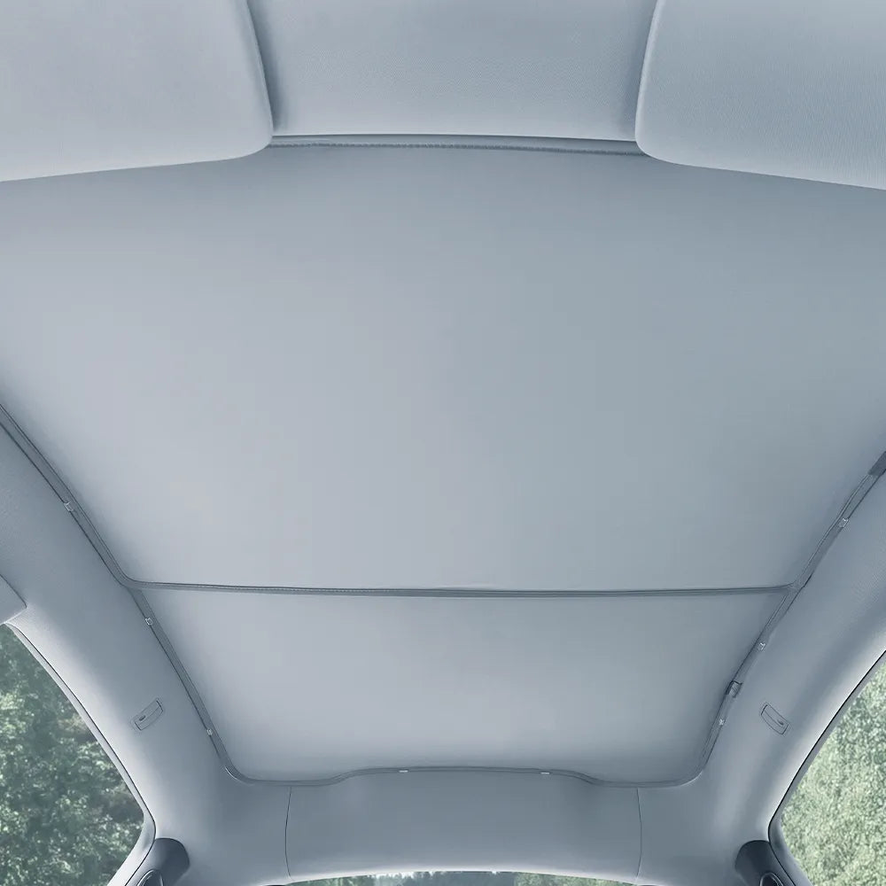 Foldable Sunroof Sunshade for Tesla Model Y Juniper 2025-2026 Custom Fit Sunshade Car Accessories, Upgraded Foldable Sunshade, Blocks UV Rays Keep Car Cool