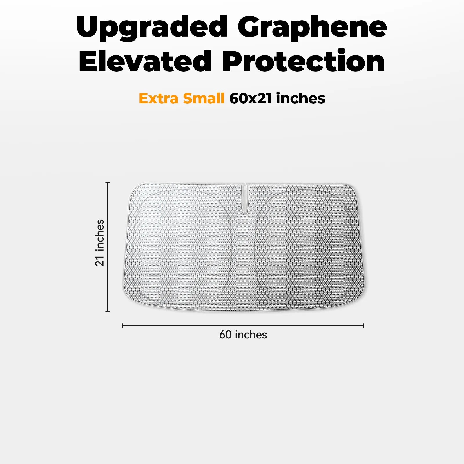 3W Graphene Car Windshield Sun Shade, Fit for Jeep Wrangler
Gladiator/ Ford Bronco Advanced Heat Dissipation Fabric Car Window Shades, Blocks 99% UV & Infrared Rays(60" L x 21" W)