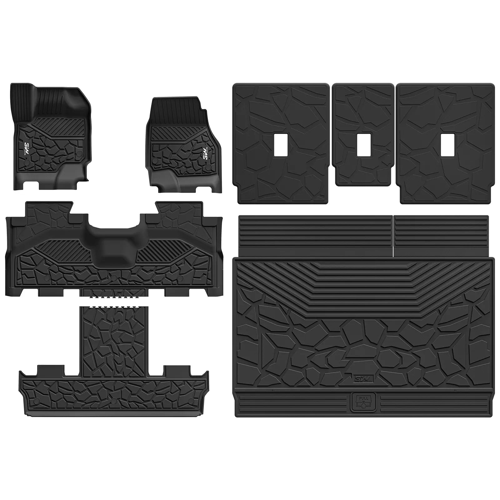 3W Ford Expedition Max 7 Seats 2025 Custom Floor Mats/ Crago Liner Thorex™ All-Weather Protection