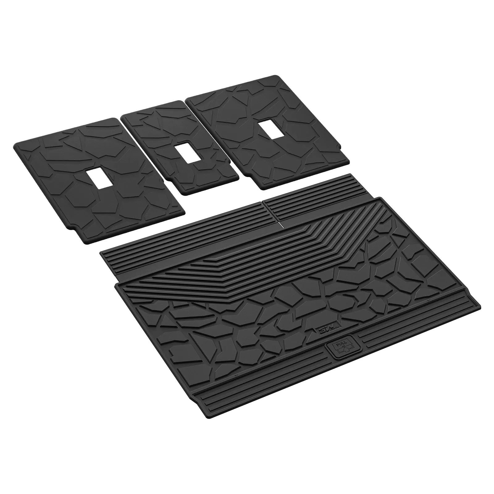 3W Cargo Liner & Seat Back Mats for 2025 2026 Ford Expedition MAX 7/8 Seats,TPE All Weather Protection Car Trunk Liners Covering The Backrest,Cargo Accessories