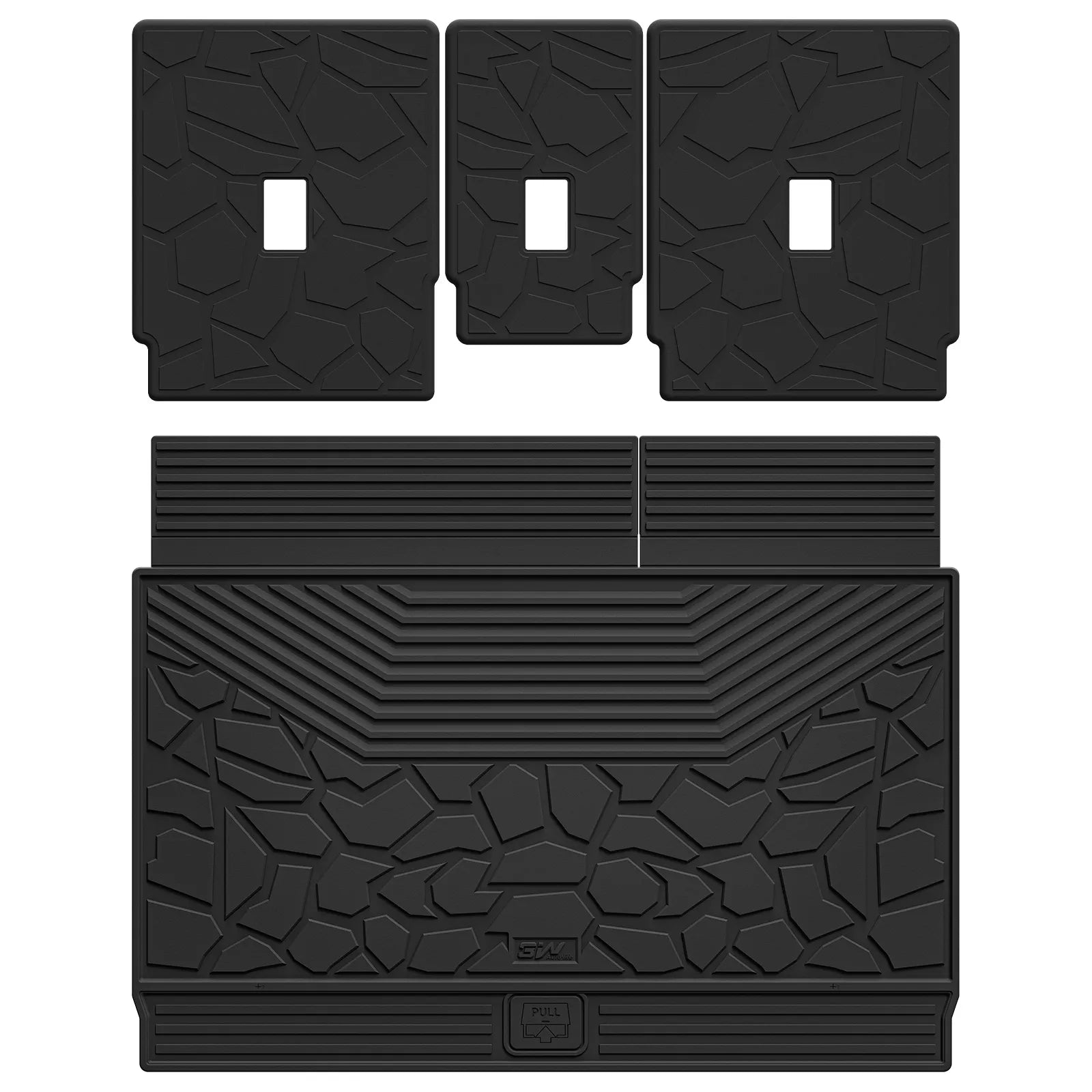 3W Cargo Liner & Seat Back Mats for 2025 2026 Ford Expedition MAX 7/8 Seats,TPE All Weather Protection Car Trunk Liners Covering The Backrest,Cargo Accessories