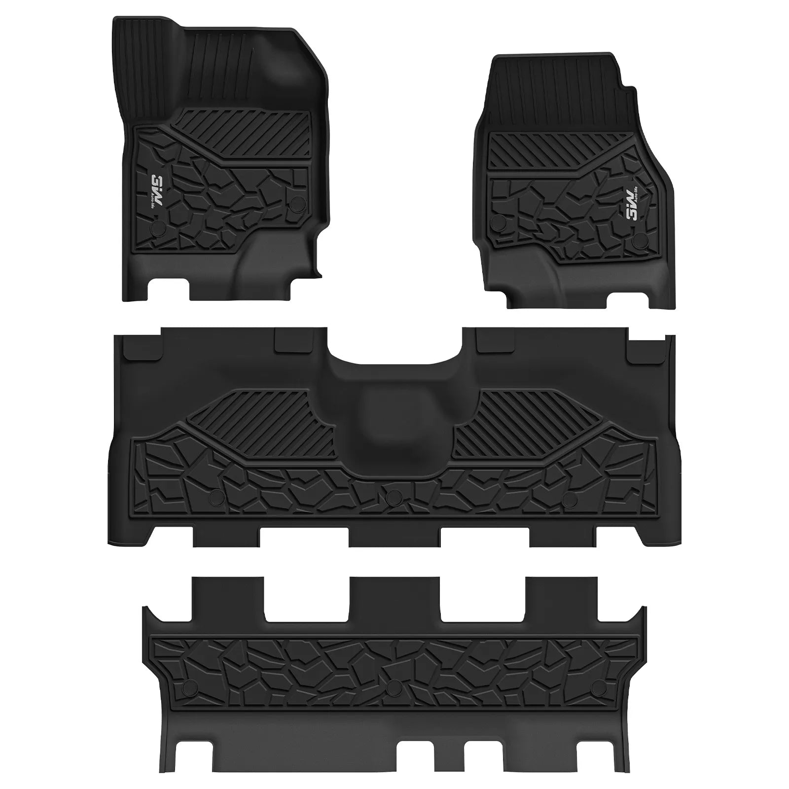 3W Floor Mats for 2025 2026 Ford Expedition Max Bench Seating 8 Seats, All Weather for 2025 2026 Ford Expedition Max (Not fit 7 Seats) Floor Mats Cargo Mat (Only MAX)