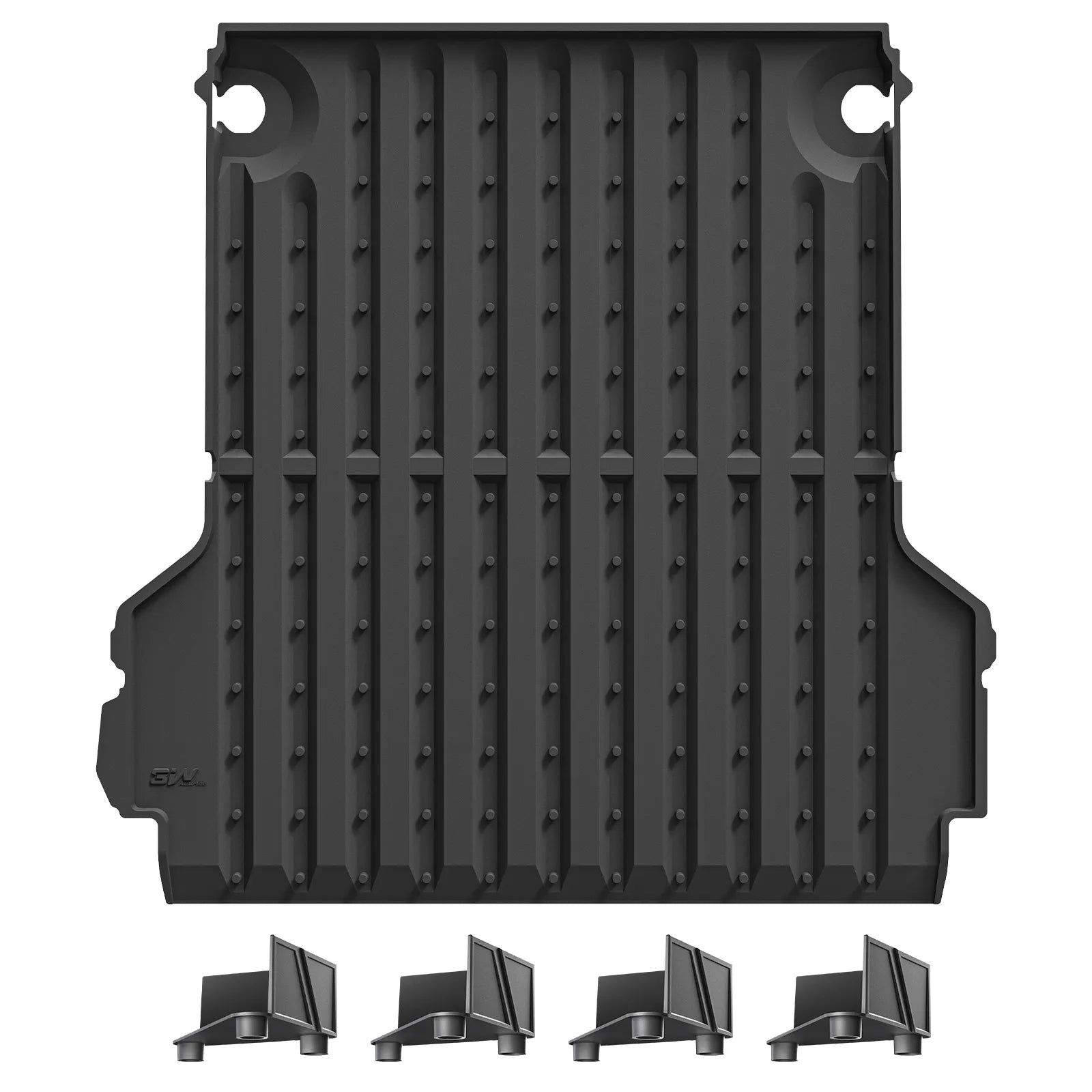 3W Truck Bed Mat Compatible with 2022-2025 Ford Maverick Gas & Hybrid Car Accessories Vehicle Perfectly Flush All Weather Protection TPE Heavy Duty Pickup Car Bed Cargo Mat