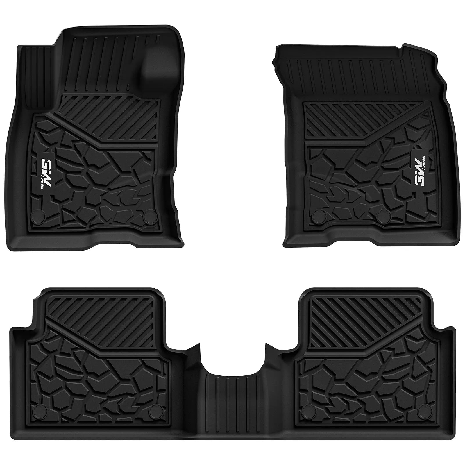3W Floor Mats for Ford Maverick 2022-2025(Only Fits Gasoline Models) All Weather Floor Liners for Ford Maverick TPE Floor Mats