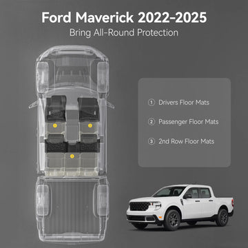 Floor Liners Perfect Fit For Ford Maverick 2022-2025 (Non-Hybrid - Foto 6