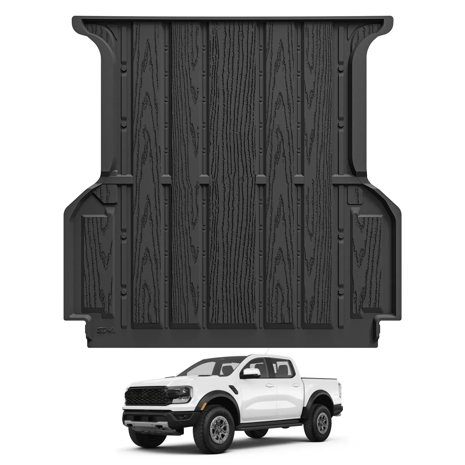 3W Ford Ranger SuperCrew 2024-2026 Bed Liners 5FT TPE Cuatom Bed Mat Durable& Easy to Clean