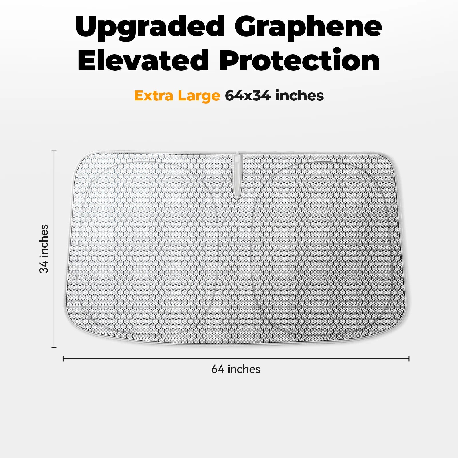 3W Graphene Car Windshield Sun Shade for Toyota RAV4 Tundra/ Chevrolet Blazer Express/ Honda Pilot- Advanced Cooling Tech Foldable Front Window Sunshade, 100% UV Block & Heat Shield Visor Protector(64''L*34''W)