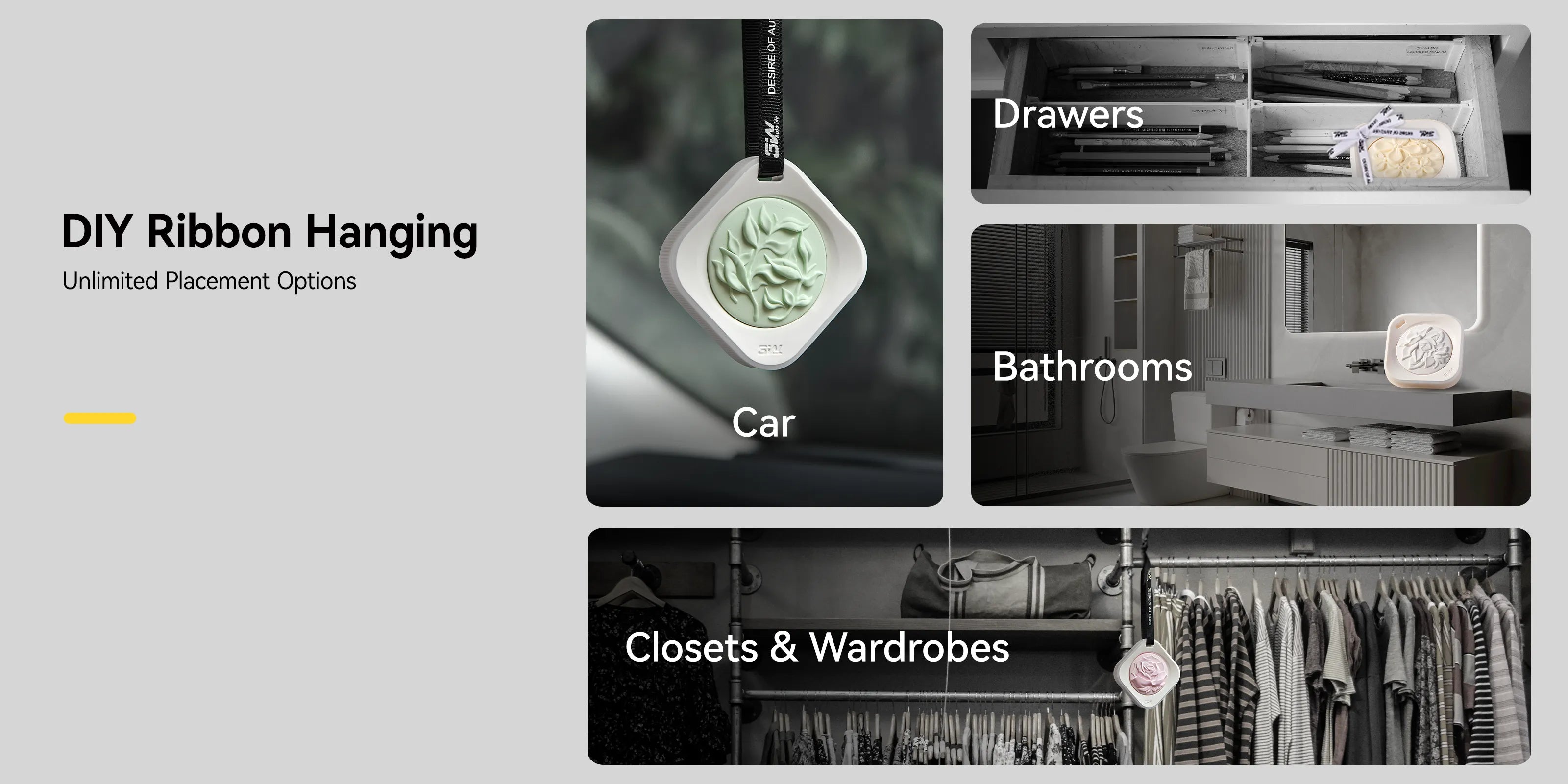 3W Hanging Car Air Freshener Diffuser  with Natural Essential Oils Silicone-protected edges Magnetic closure for easy attachment and removal Long-lasting fragrance

