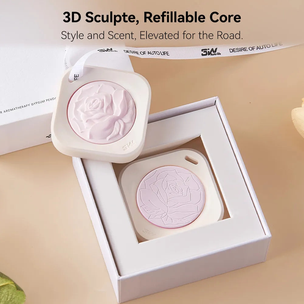 3W Hanging Car Air Freshener Diffuser  with Natural Essential Oils Silicone-protected edges Magnetic closure for easy attachment and removal Long-lasting fragrance