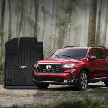 3W Honda Pilot 2023-2025 Custom Floor Mats / Seat Back Mat / Trunk Mat TPE Material & All-Weather Protection
