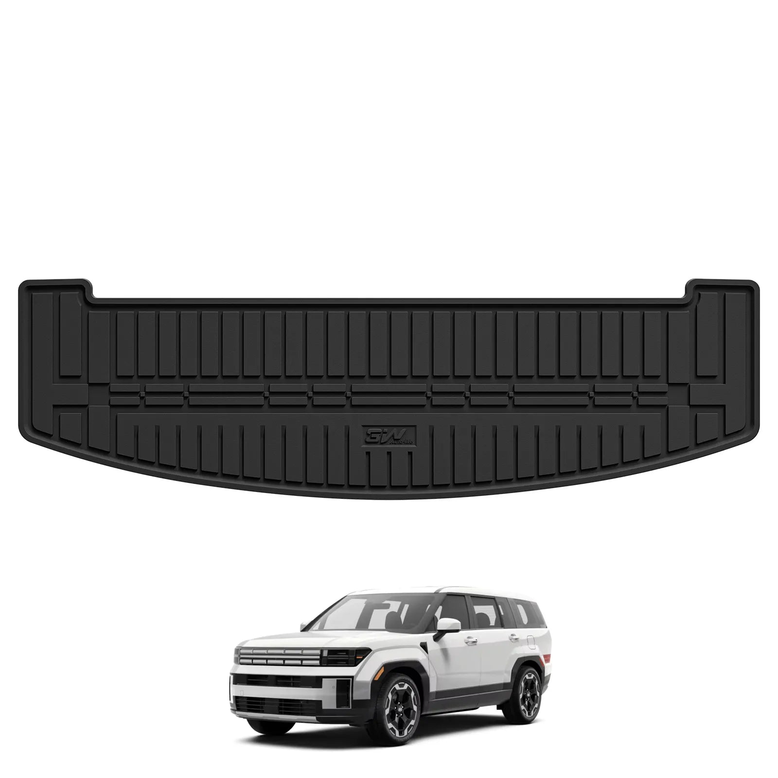 3W Cargo Liner for 2024 2025 2026 Hyundai Santa Fe Car Mat Accessories, All Weather TPE Protector Cargo Liner Trunk Mat for Cargo Mat Anti-Slip Heavy Duty Accessorious, Black