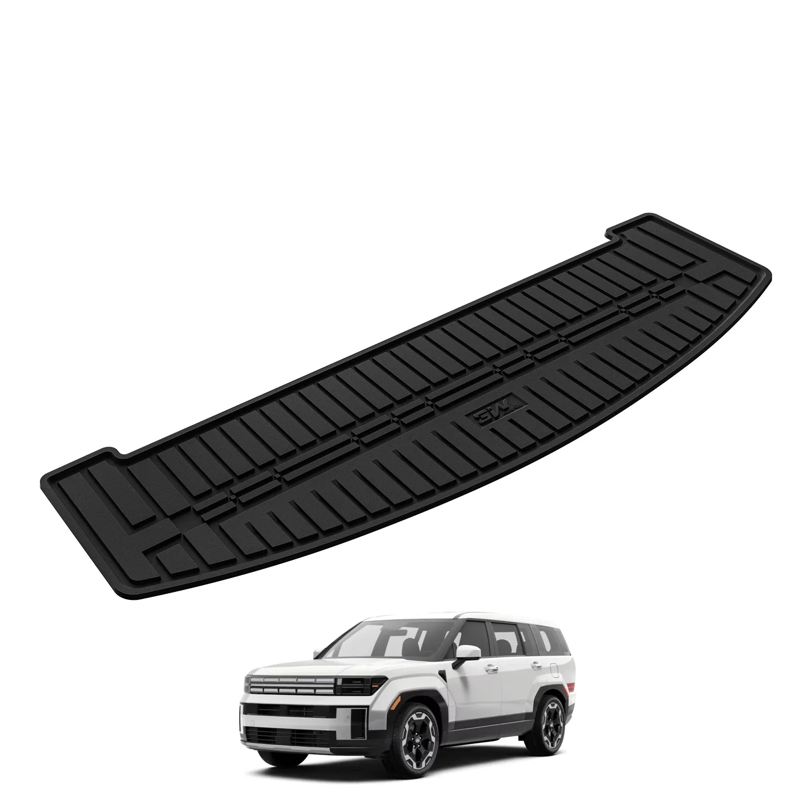 3W Cargo Liner for 2024 2025 2026 Hyundai Santa Fe Car Mat Accessories, All Weather TPE Protector Cargo Liner Trunk Mat for Cargo Mat Anti-Slip Heavy Duty Accessorious, Black
