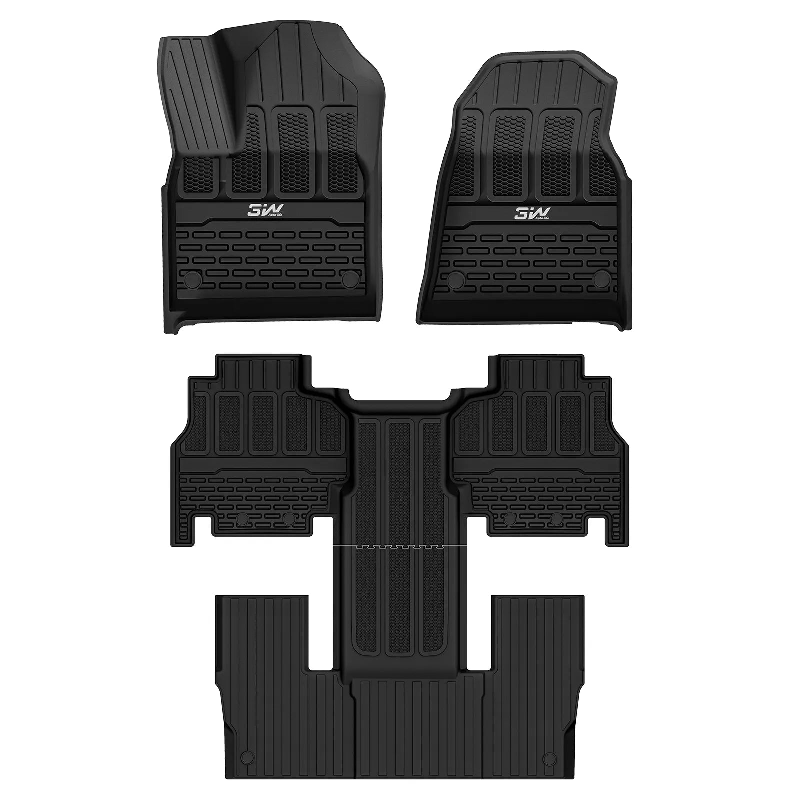 3W Jeep Grand Wagoneer 2022-2024 Custom 7 seat Floor Mat Trunk Mat TPE Material & All-Weather Protection Vehicles & Parts 3Wliners 2022-2024 7-Seat Grand Wagoneer 2022-2024 1st&2nd&3rd Row+Trunk Mat