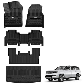 3W Jeep Grand Wagoneer 2022-2025 Custom 7 seat Floor Mat Trunk Mat