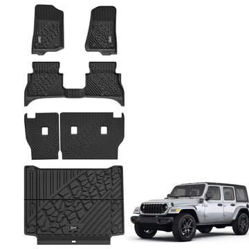 Utiiy Doublure De Coffre Pour Jeep Wrangler JL Unlimited 4XE 2021 à 2025 4 Portes, Tapis De Coffre En TPE, Protection Contre Les Intempéries, Accessoires Pour Jeep Wrangler JL/JLU 2024