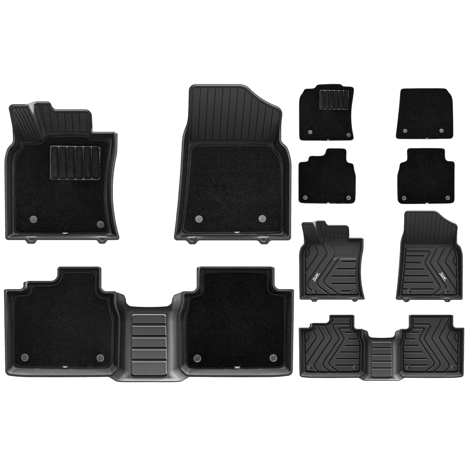 3W LEXUS ES 2019-2025 ES350 ES300h Custom Floor Mats Front Wheel Drive Thorex™ All-Weather Protection - 3Wliners