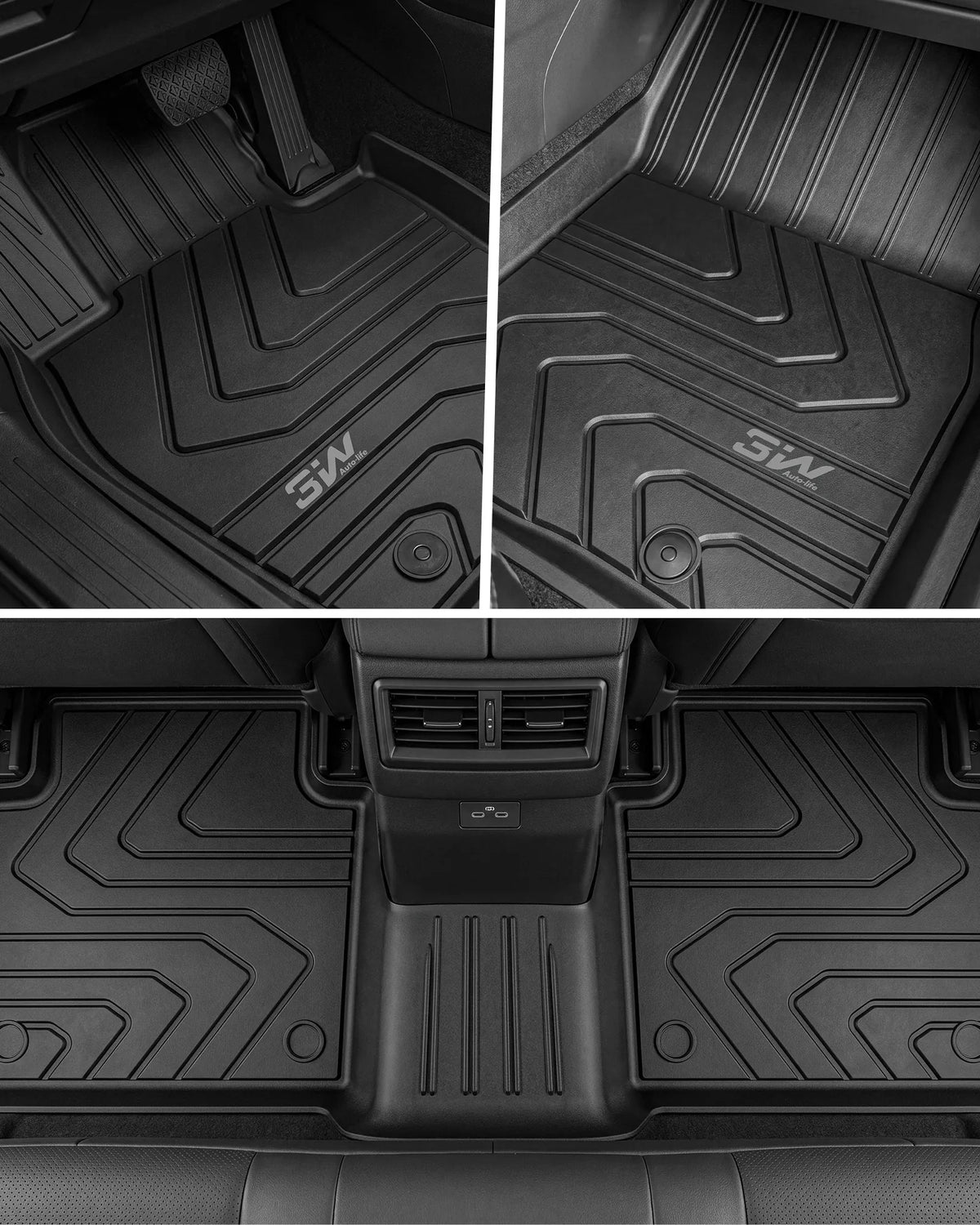 3W Floor Mats & Cargo Liner Fit Mazda CX-50 2023 2024 2025 (Not for Hybrid), TPE All Weather Liners Full Set Mazda CX 50 Accessories All Season Guard Odorless Anti-Slip Black