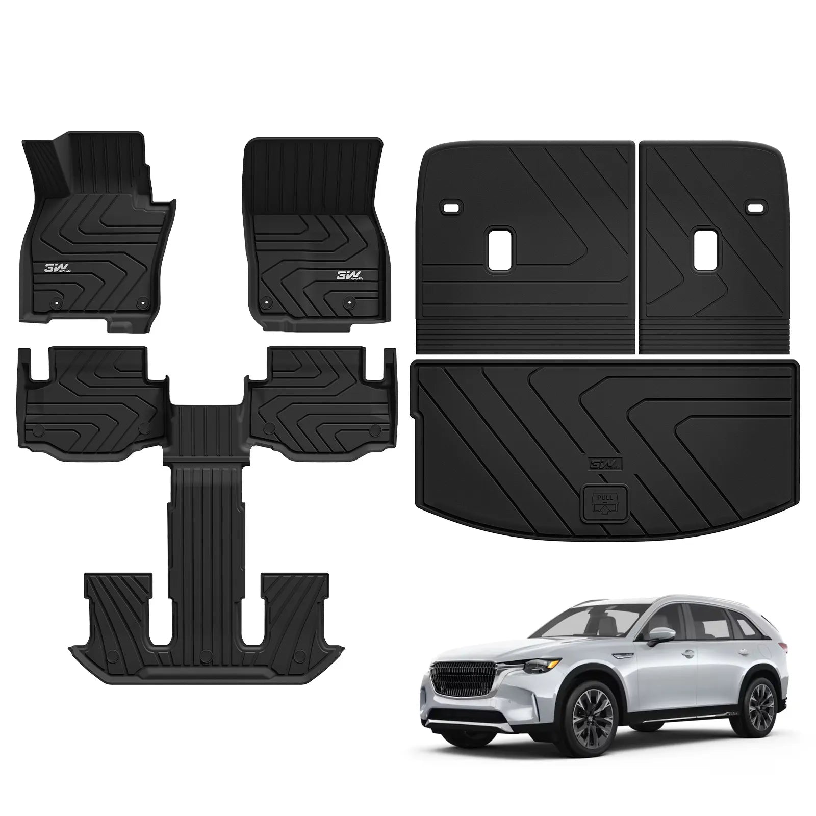 パーソナルマット 3W Mazda CX-90 7-Seat (Fits Gas & PHEV with 2nd Row Bucket Seats