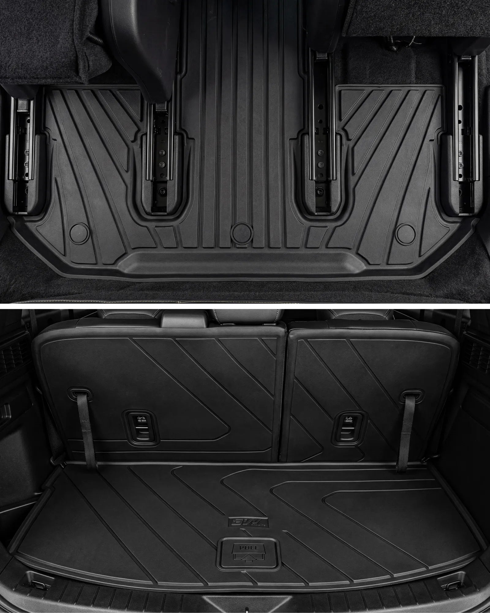 3W Floor Mats & Backrest Mats & Cargo Mats for Mazda CX-90/CX-90 PHEV 2026 2025 2024 7 Seats with 2nd Row Bucket Seats, All Weather TPE Custom Fit Floor Liners for CX-90/CX-90 PHEV Accessories