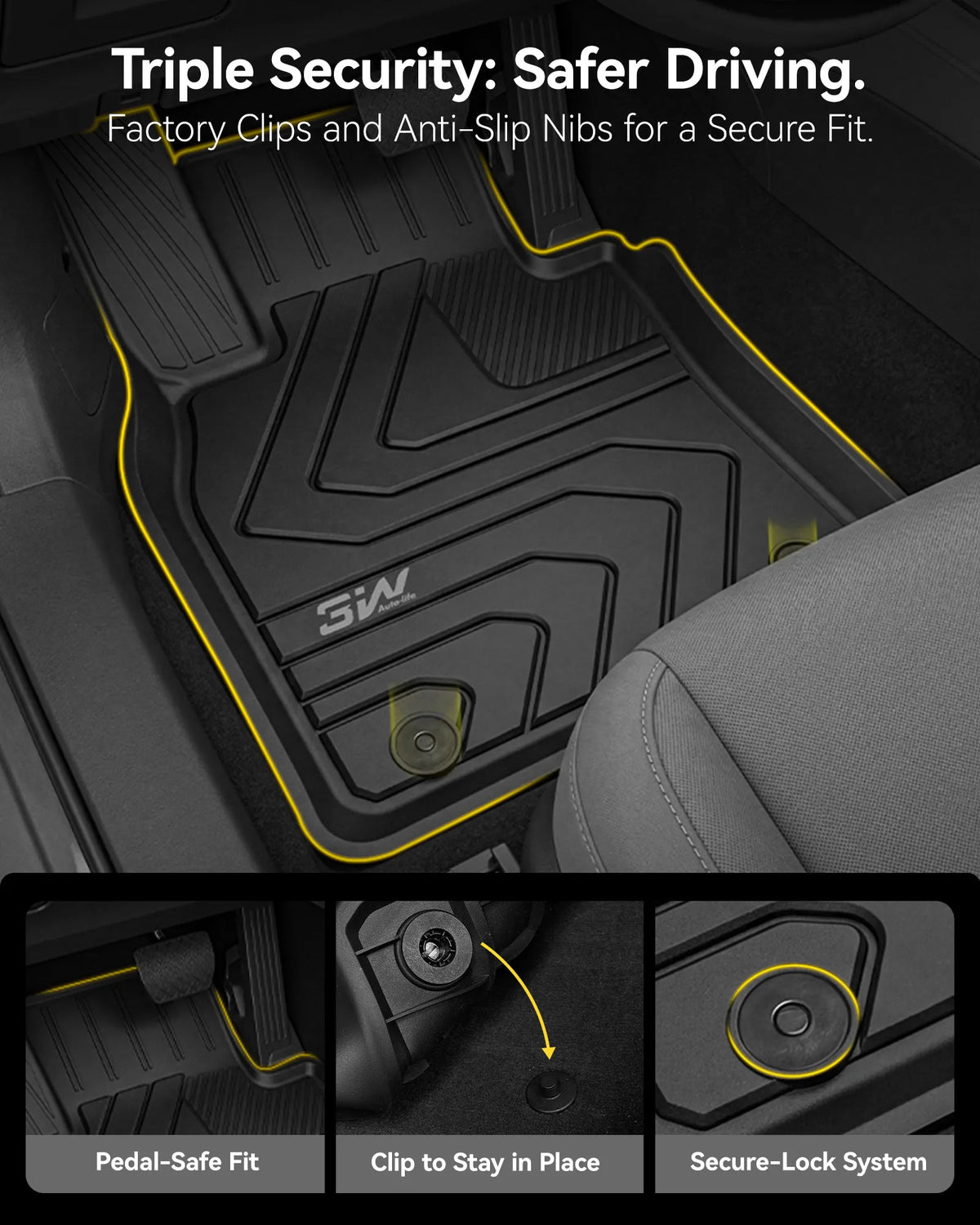 3W Thorex all-weather custom floor mats set for 2020-2026 Mazda CX-30 gasoline model