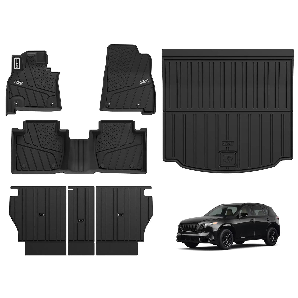 3W  2026-2027 Mazda CX-5 Floor Mats & Cargo Mat & Backrest Mats Thorex™ All-Weather Protection (Gasoline Only)