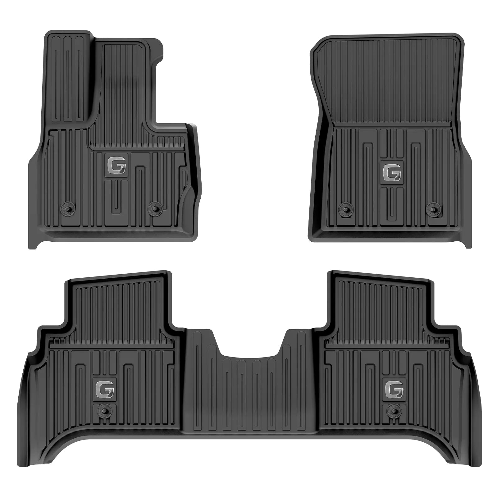 3W Floor Mats Fit for 2019-2025 Mercedes-Benz G Class/G500/G550/AMG G63 SUV TPE All Weather Custom Fit Floor Liner for Benz G Class 1st & 2nd Row Car Mats, Black