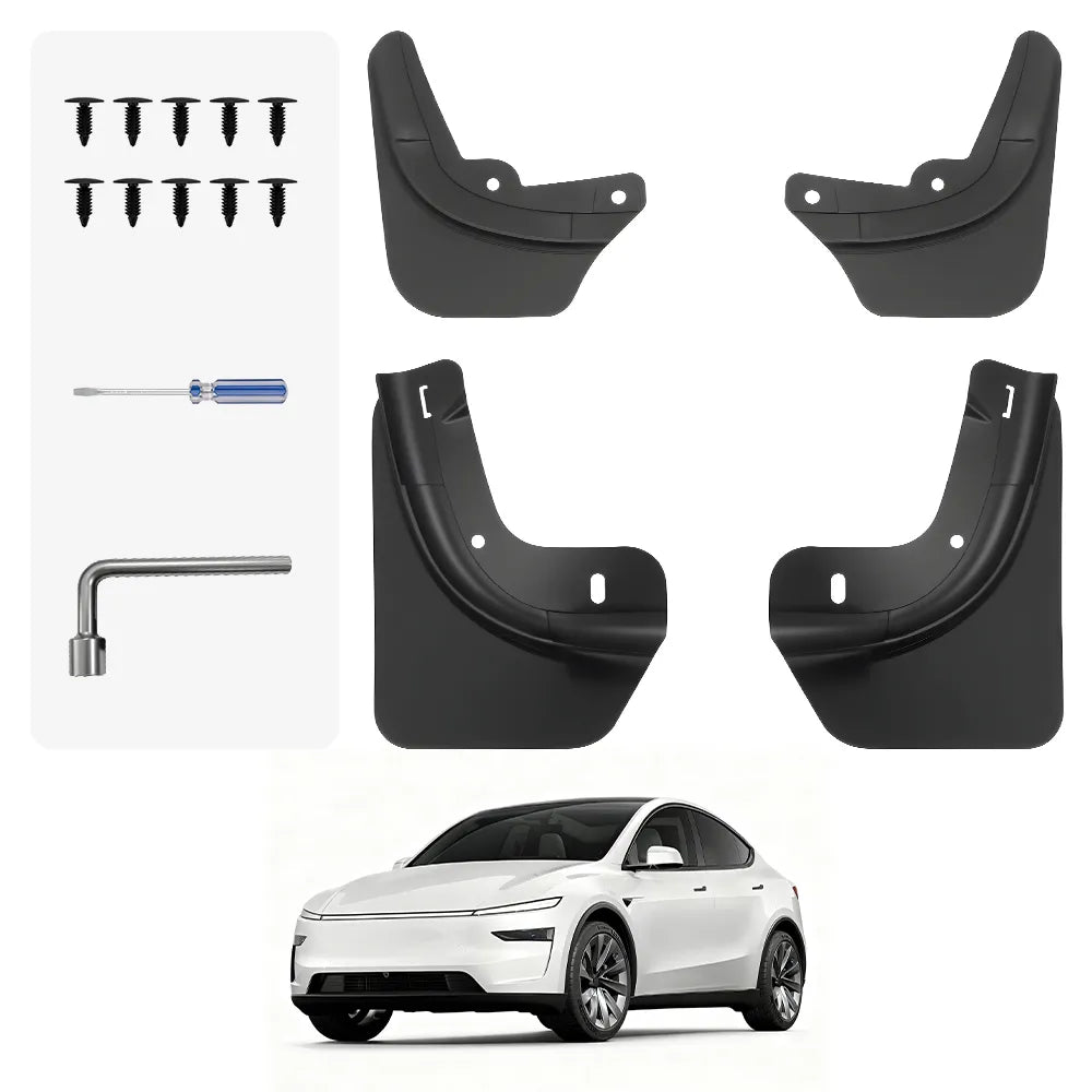  3W Mud Flaps For  Tesla Model Y Juniper 2025-2026 Protect Paint No Drilling Required OEM-Fit & Flexible  Effortlessly Rinses Clean 