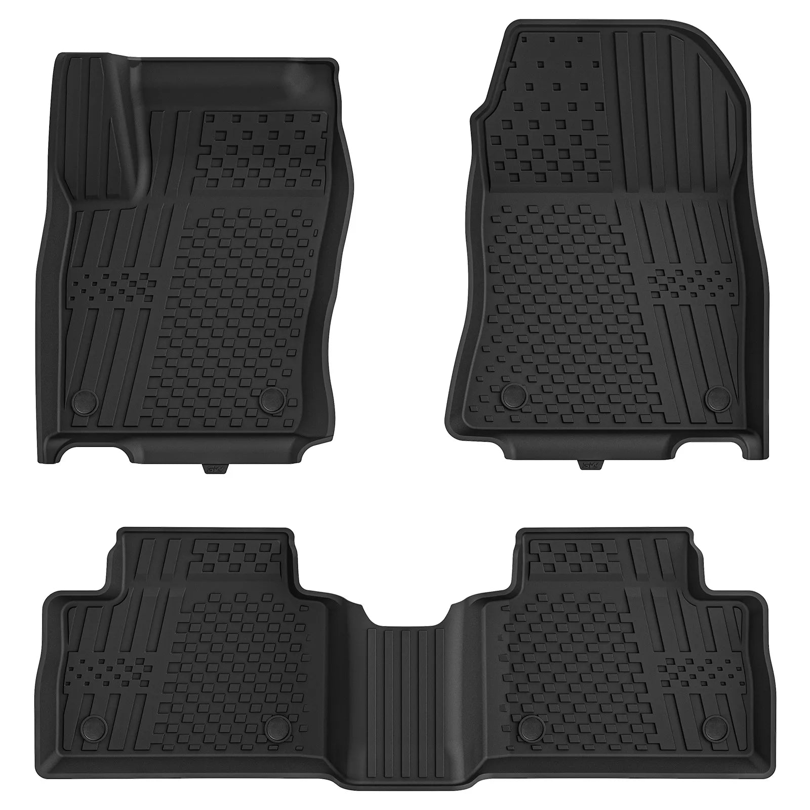 3W Floor Mats Fit for Nissan Kicks 2025 2026 (Not Fit Play Version) TPE All Weather Floor Liner, 1st and 2nd Row Car Mats 