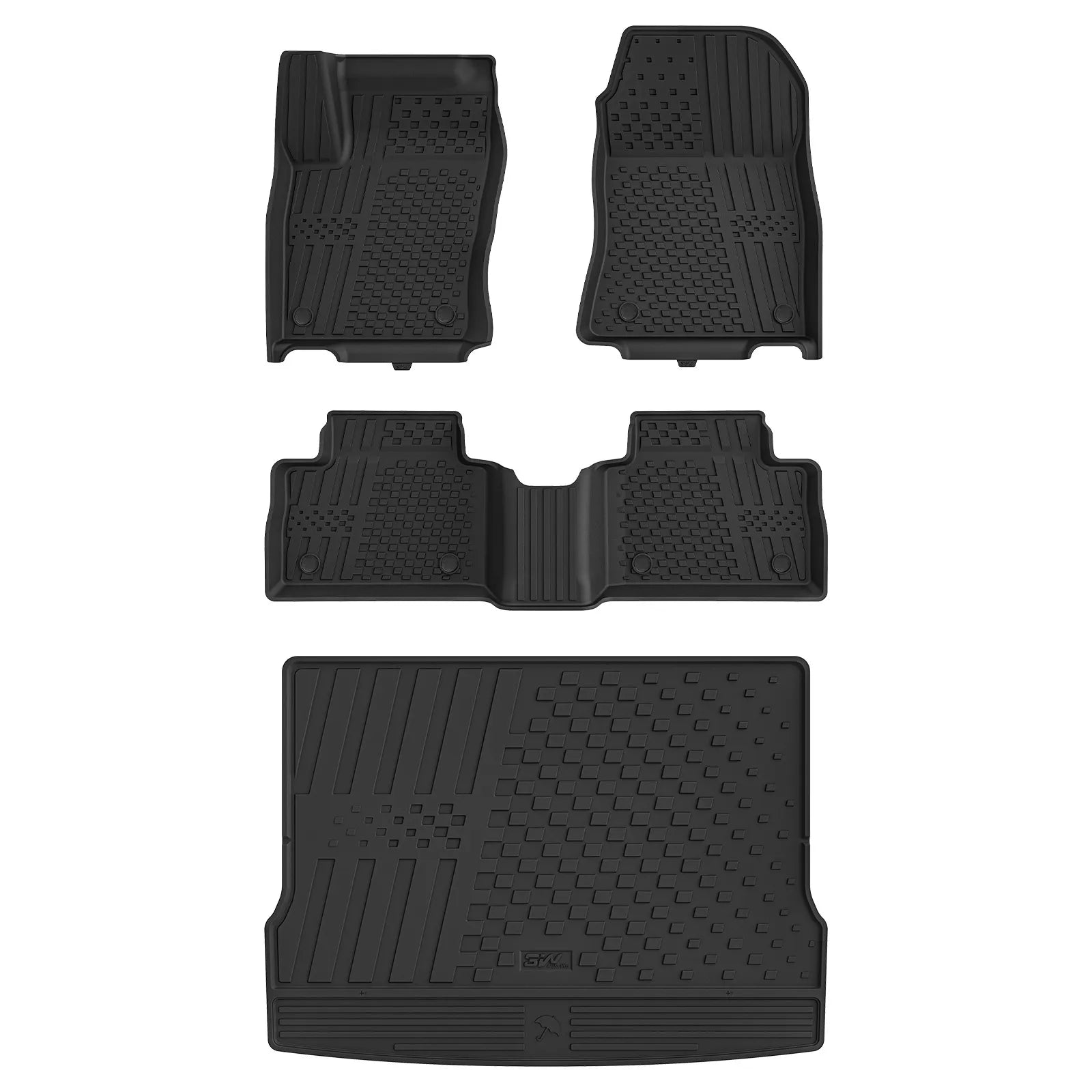 3W Floor Mats Fit for Nissan Kicks 2025 2026 (Not Fit Play Version) TPE All Weather Floor Liner, 1st and 2nd Row Car Mats Tunk Mats Full Protcetion