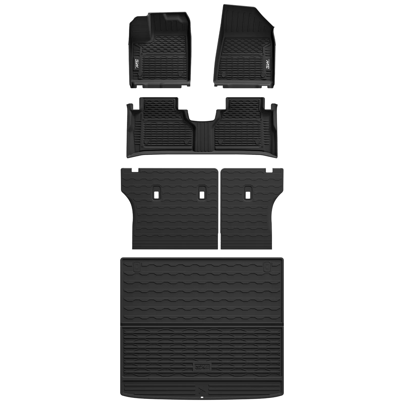 3W Floor Mats & Cargo Liner & Seat Back Protector Fit for Nissan Murano 2025, Custom Fit All Weather Protection TPE Car Mats for Nissan Murano 2025, Odorless Anti-Slip Full Set Mats Black