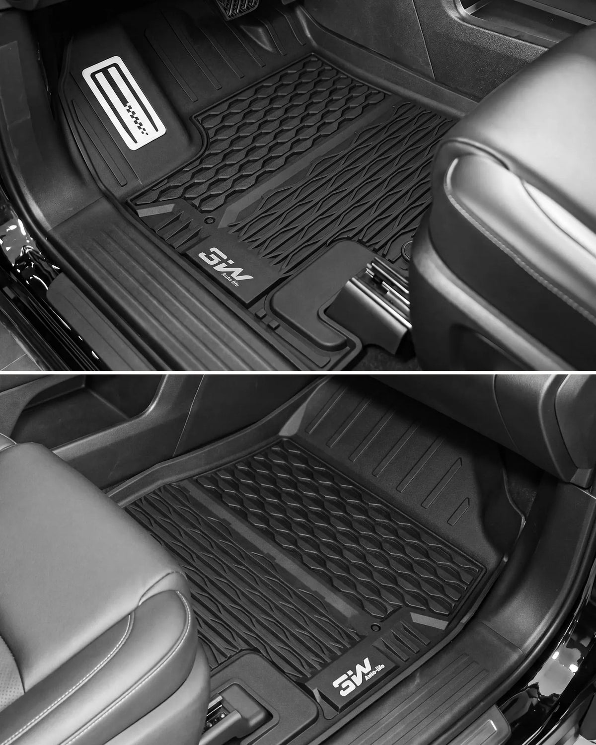 3W Floor Mats & Cargo Liner & Back Seat Cover Custom Fit for Nissan Pathfinder 2022 2023 2024 2025 (Only fit 7 Passenger Models), TPE All Weather Custom Fit Nissan Pathfinder Full Set,Black