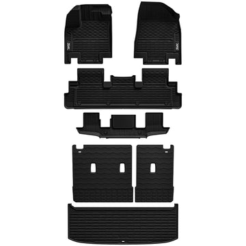 3W Floor Mats for Nissan Pathfinder 7 Seat 2022-2026 Thorex™ All-Weather Protection