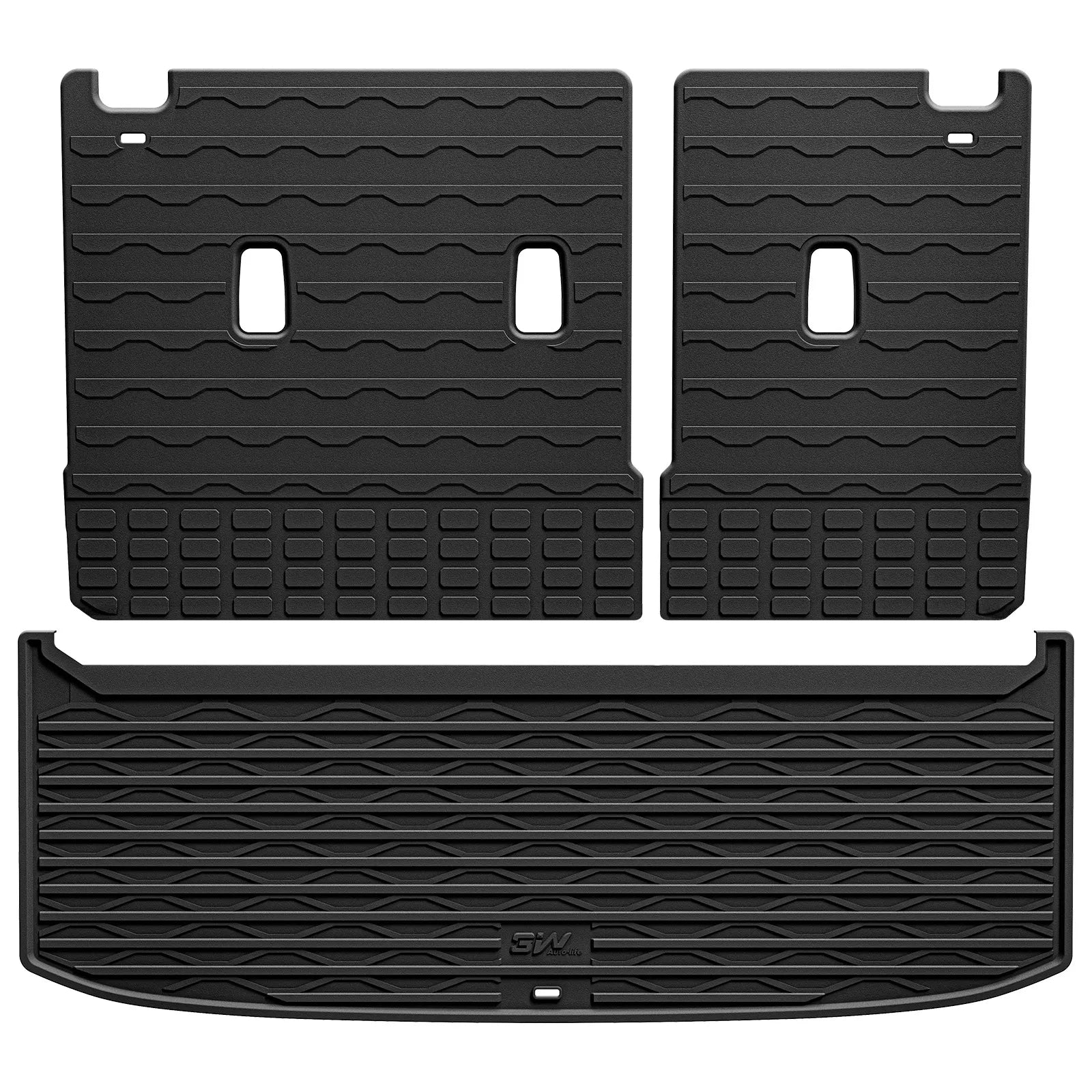 3W Floor Mats for Nissan Pathfinder 8 Seat 2022-2025  All-Weather Protection Custom Fit Car Taunk Mats Back Seat Mats