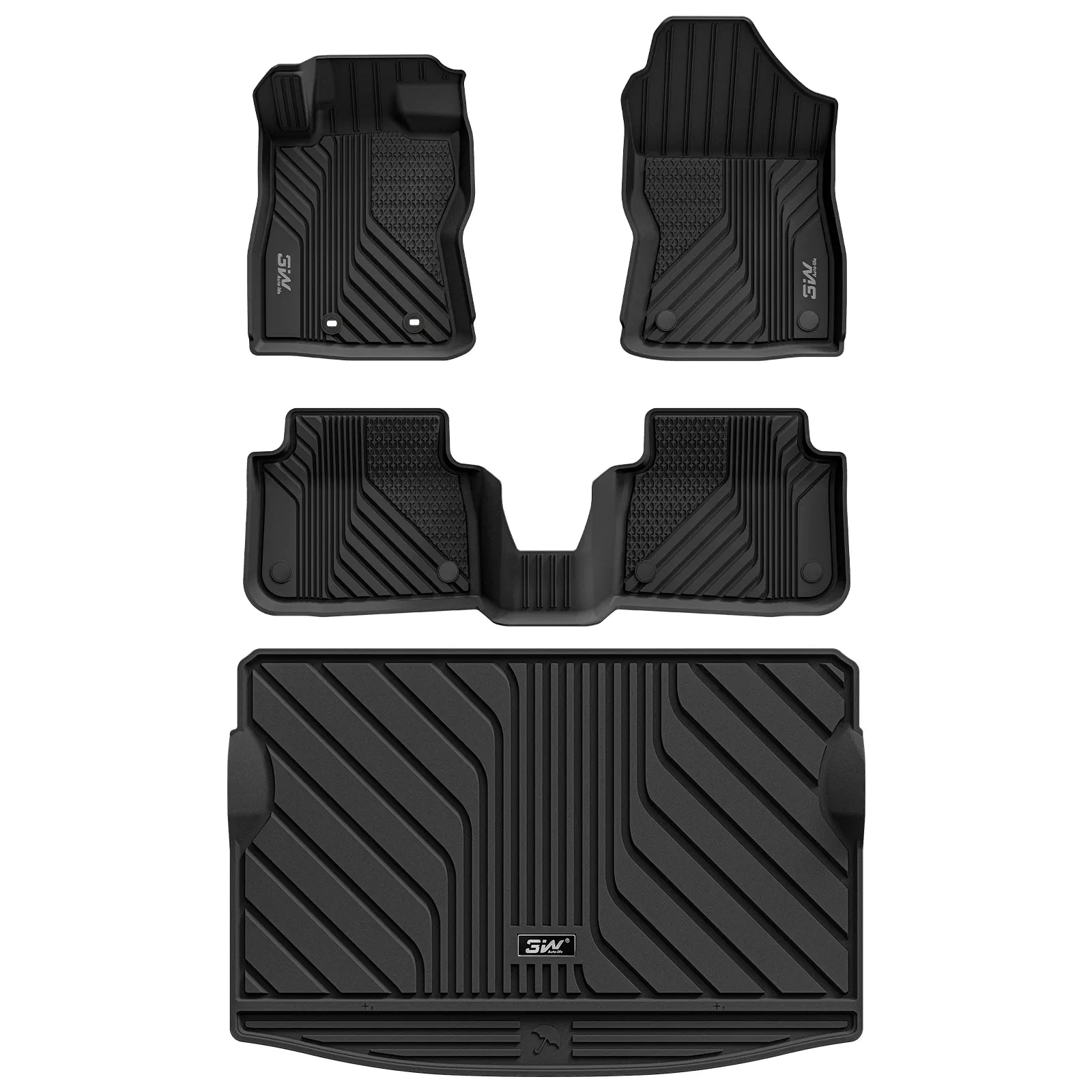 3W Floor Mats & Cargo Liner Fit for 2024 2025 2026 Subaru Crosstrek/2024 2025 2026 Subaru Impreza, All Weather TPE Car Liner Custom Fit for Crosstrek & Impreza Accessories (NOT for Hybrid)