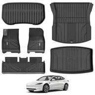 3W Tesla Model 3 2024-2026 Highland New Generation Custom Floor Mats and Trunk Mats Thorex™ All-Weather Protection