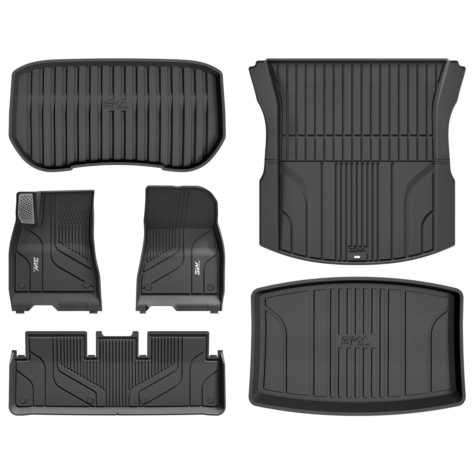3W Tesla Model 3 2024 Highland New Generation Custom Floor Mats / Trunk Mats TPE Material & All-Weather Protection Vehicles & Parts 3Wliners 2024 2024 Model 3 Highland New Generation Full Set-6 PCS With Mental Pedal