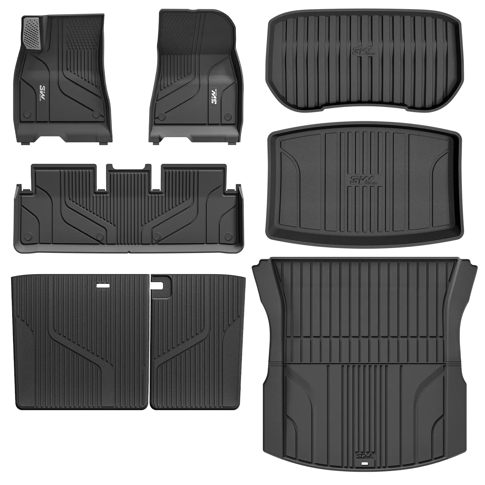 3W Tesla Model 3 2024 Highland New Generation Custom Floor Mats / Trunk Mats TPE Material & All-Weather Protection Vehicles & Parts 3Wliners 2024 2024 Model 3 Highland New Generation Full Set-8PCS With Mental Pedal