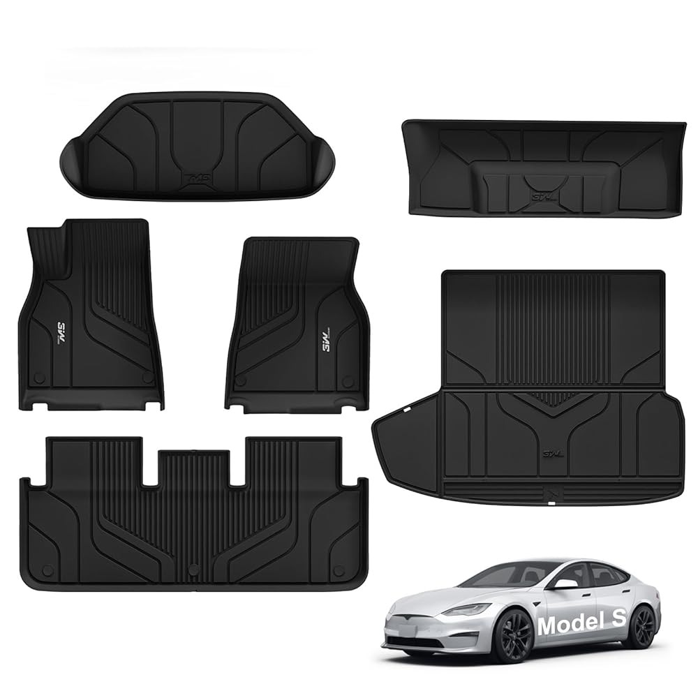 3W Tesla Model S 2022-2025 Custom Floor Mats & Trunk Mats Thorex™ All-Weather Protection - 3Wliners