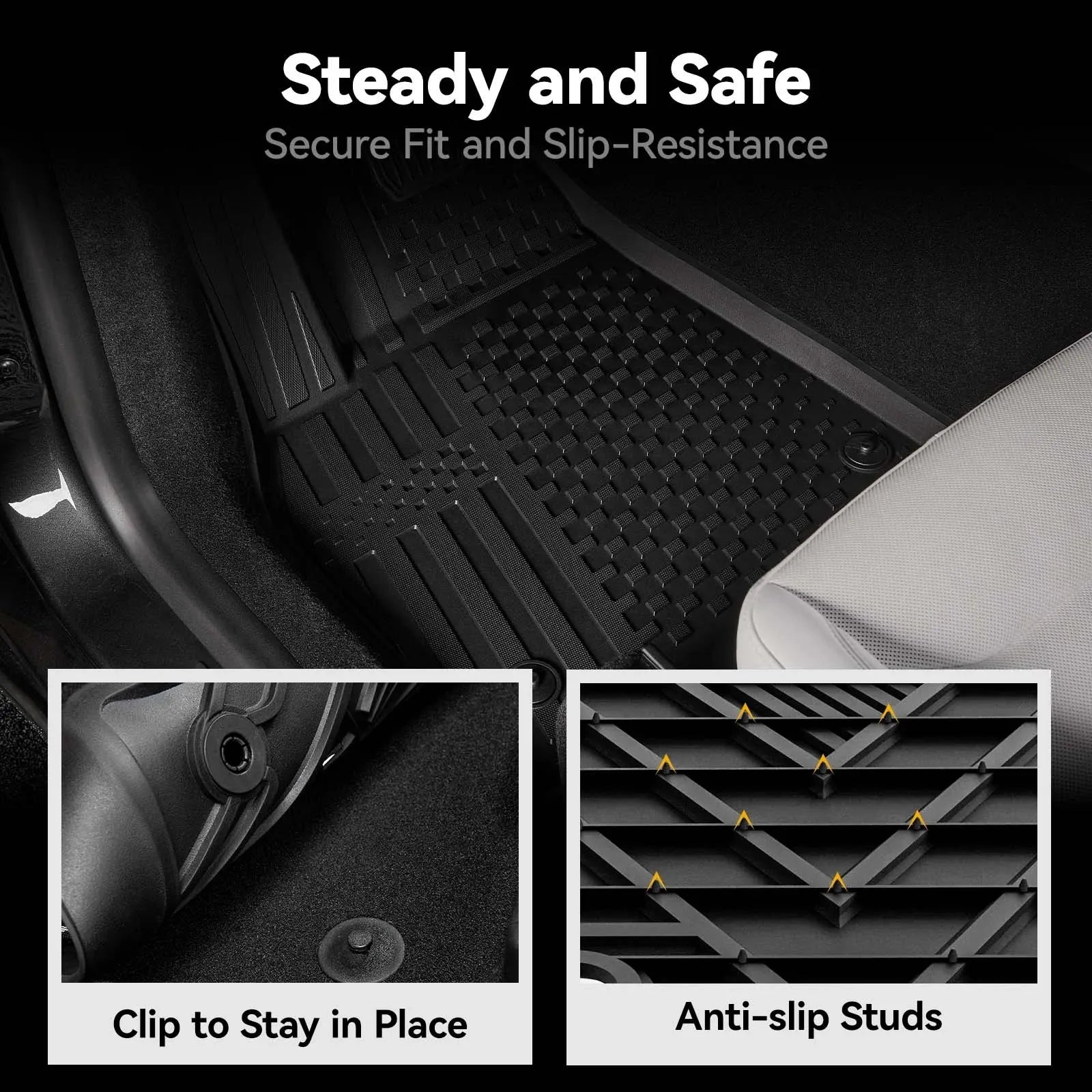 3W Tesla Model Y Juniper 2025 2026 Custom TPE Floor Mats All-Weather Protection 5-Seater