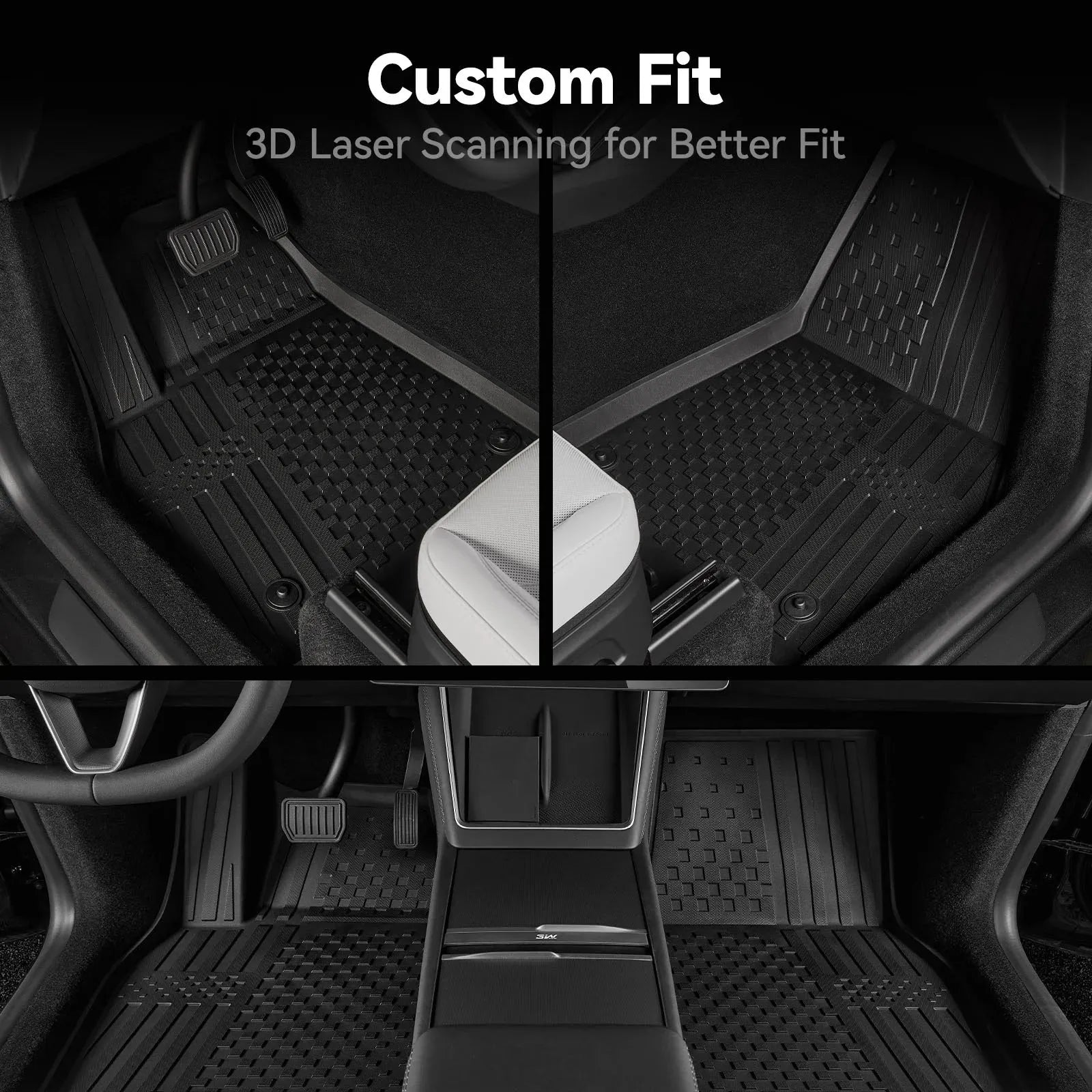 3W Tesla Model Y Juniper 2025 2026 Custom TPE Floor Mats All-Weather Protection 5-Seater