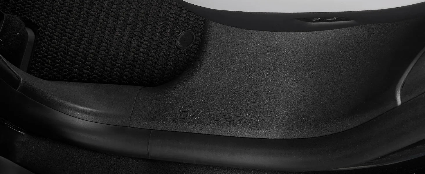 Close-up of 3W Auto-life interior trim protector for Tesla, showing the high-quality TPE texture that provides a seamless fit and scratch-resistant protection for the car's door sills and plastic panels.