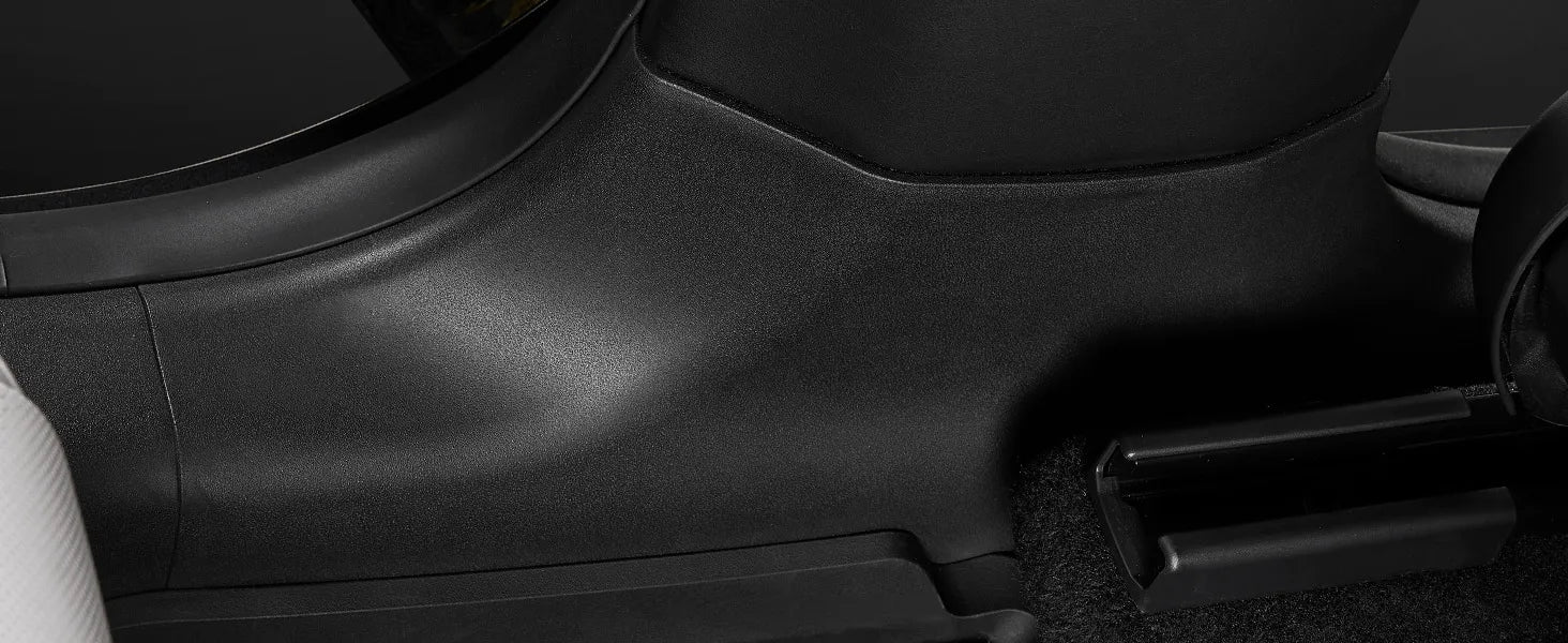 "Detailed view of 3W Auto-life B-pillar and door sill protector for Tesla, featuring a custom-molded TPE design that offers full coverage against scuffs, dirt, and wear for the car's interior plastic panels.
