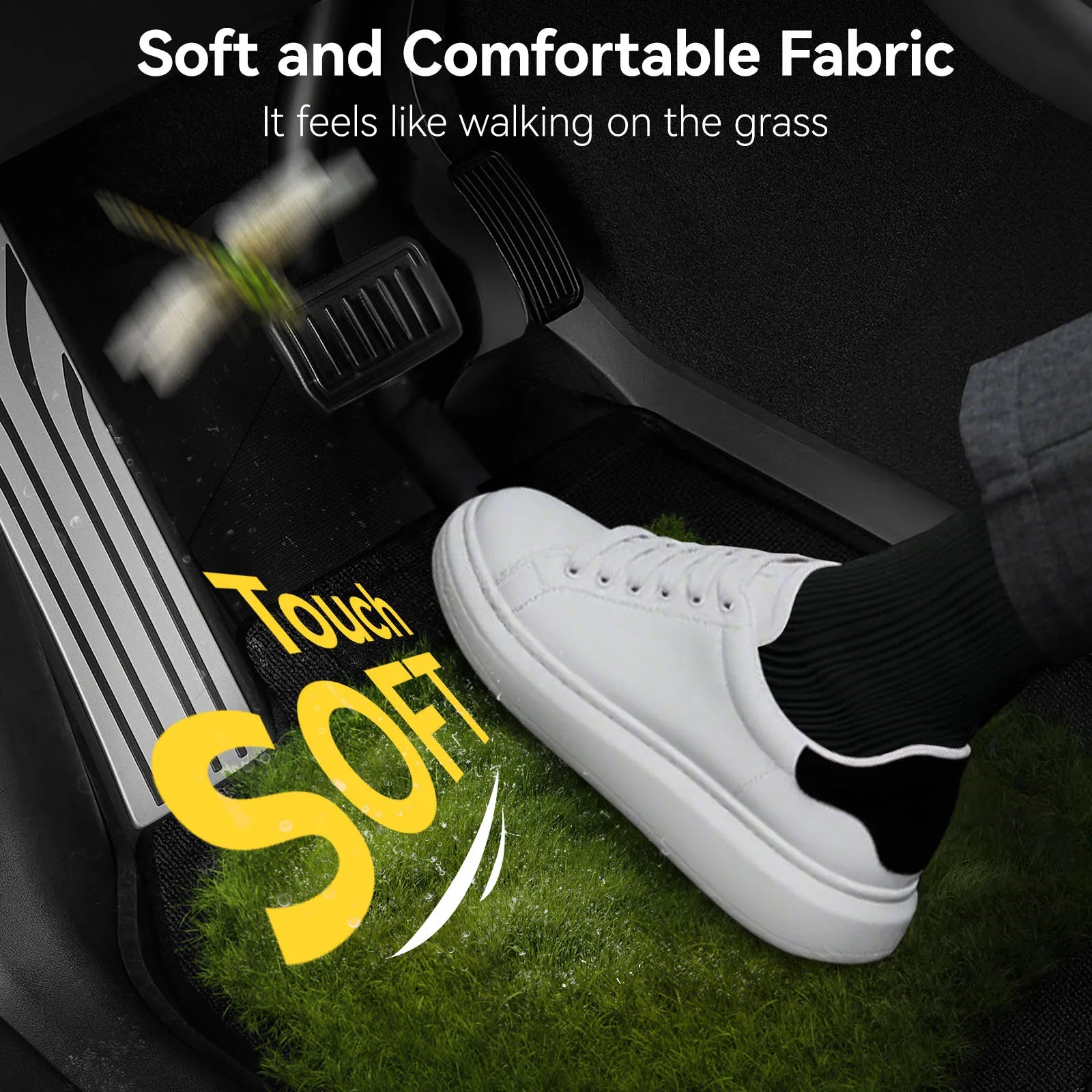 3W Tesla Model Y Juniper Floor Mats, 9PCS with Double Layered Carpets, New Pulsar Flow Design Carpet, Mental Pedal, Double Layer, 2025 2026 Model Y Acecessories, TPE All Weather Waterproof Custom Fit Automotive Liners and Truck Car Liners