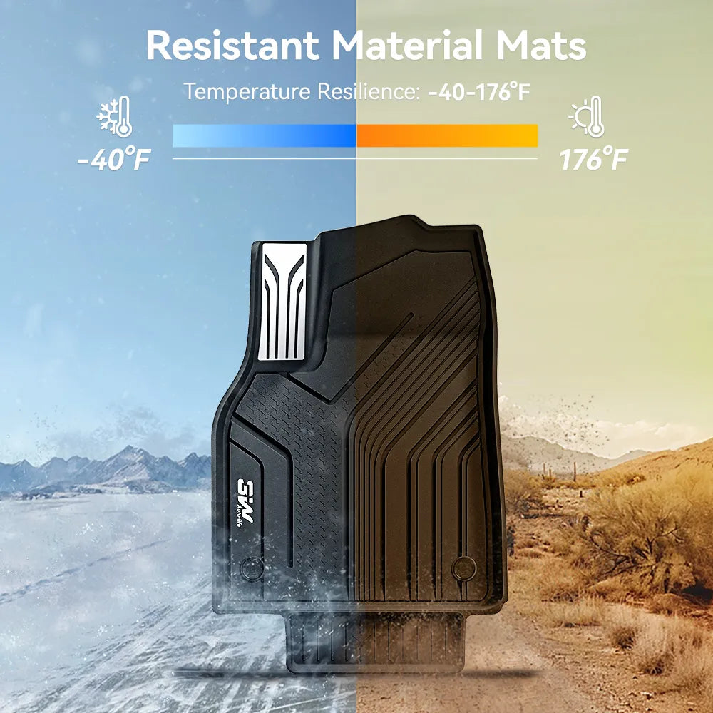 3W Tesla Model Y Standard Floor Mats, 7PCS with Double Layered Carpets，Floor Mats，Trunk Mats，Back Seat Protector，Mental Pedal, 2025 2026 Model Y Standard Acecessories, TPE All Weather Waterproof Custom Fit Automotive Liners and Truck Car Liners