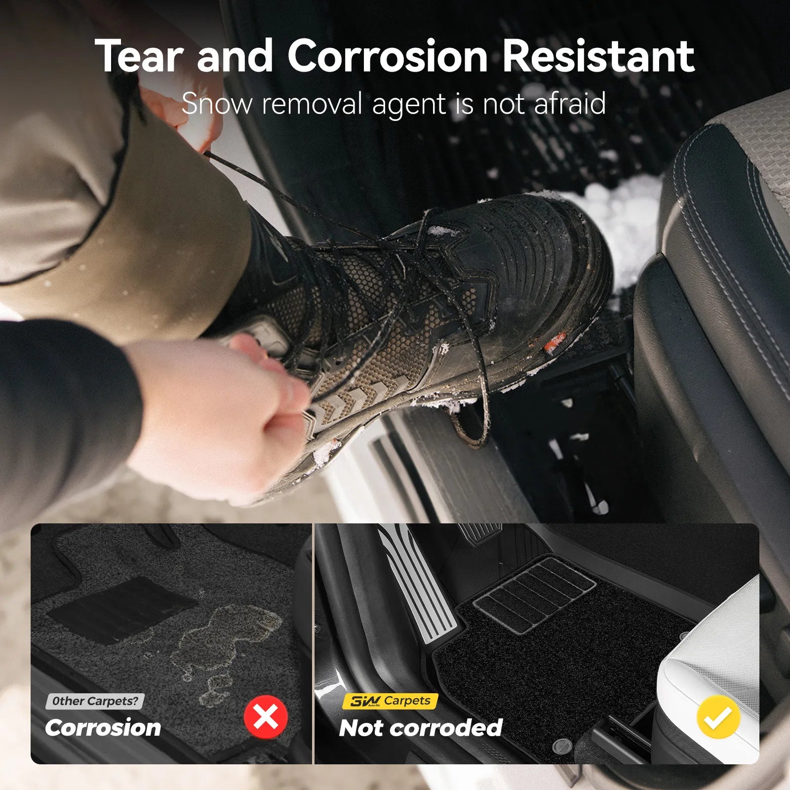 3W Tesla Model Y Standard Floor Mats, 7PCS with Double Layered Carpets，Floor Mats，Trunk Mats，Back Seat Protector，Mental Pedal, 2025 2026 Model Y Standard Acecessories, TPE All Weather Waterproof Custom Fit Automotive Liners and Truck Car Liners