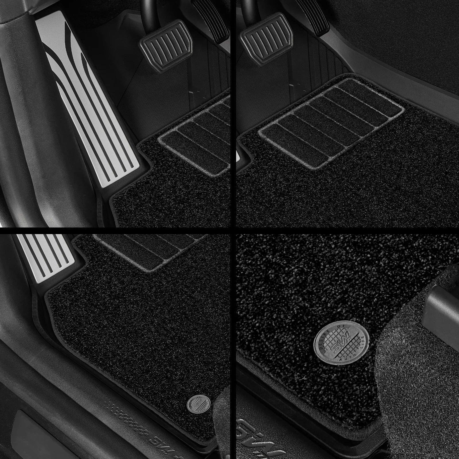 3W Tesla Model Y Standard Floor Mats, 7PCS with Double Layered Carpets，Floor Mats，Trunk Mats，Back Seat Protector，Mental Pedal, 2025 2026 Model Y Standard Acecessories, TPE All Weather Waterproof Custom Fit Automotive Liners and Truck Car Liners