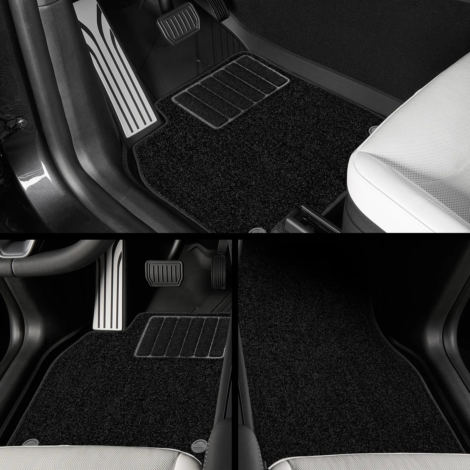 3W Tesla Model Y Standard Floor Mats, 7PCS with Double Layered Carpets，Floor Mats，Trunk Mats，Back Seat Protector，Mental Pedal, 2025 2026 Model Y Standard Acecessories, TPE All Weather Waterproof Custom Fit Automotive Liners and Truck Car Liners