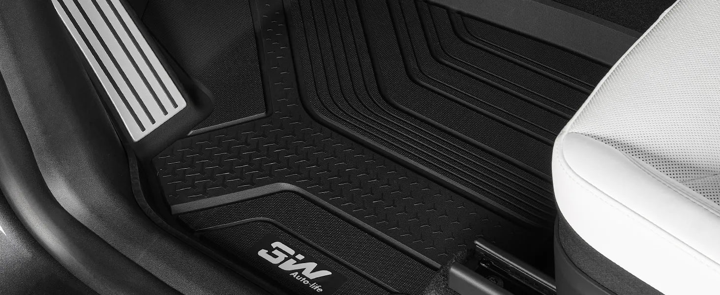 3W Tesla Model Y Standard Floor Mats, 7PCS with Double Layered Carpets，Floor Mats，Trunk Mats，Back Seat Protector，Mental Pedal, 2025 2026 Model Y Standard Acecessories, TPE All Weather Waterproof Custom Fit Automotive Liners and Truck Car Liners