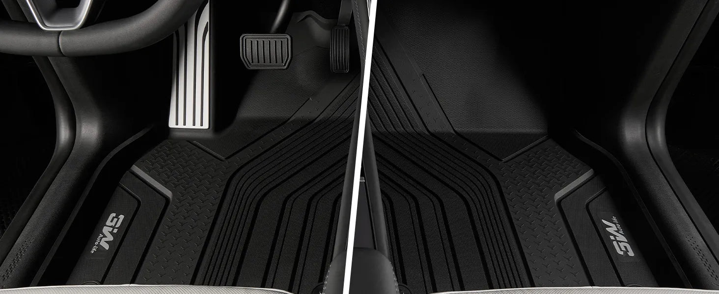 3W Tesla Model Y Standard Floor Mats, 7PCS with Double Layered Carpets，Floor Mats，Trunk Mats，Back Seat Protector，Mental Pedal, 2025 2026 Model Y Standard Acecessories, TPE All Weather Waterproof Custom Fit Automotive Liners and Truck Car Liners